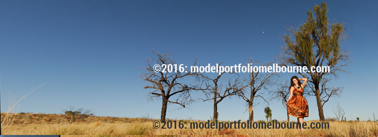 fashion photography for modelling portfolios, shot on location in the outback